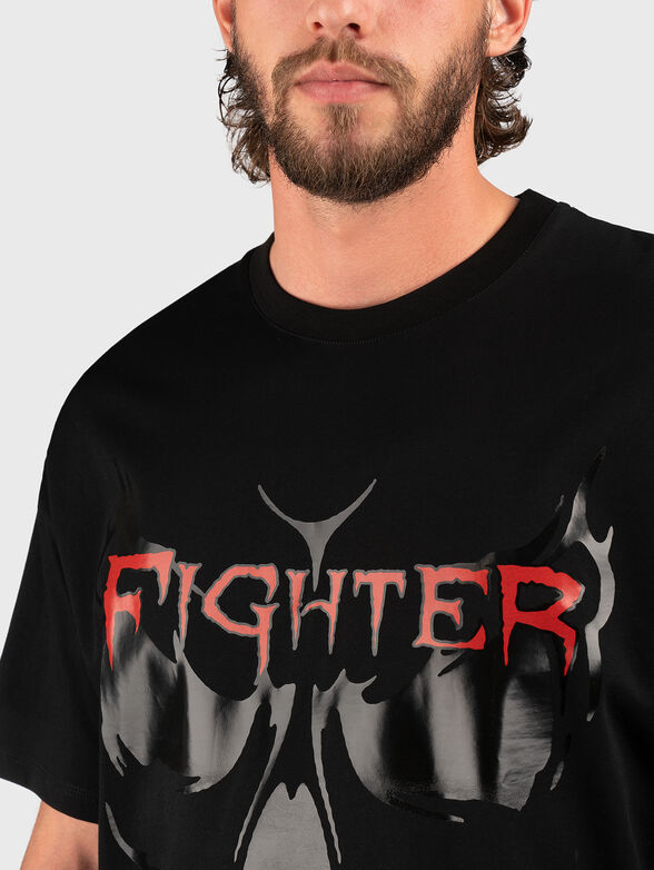 Black oversized cotton T-shirt - 3