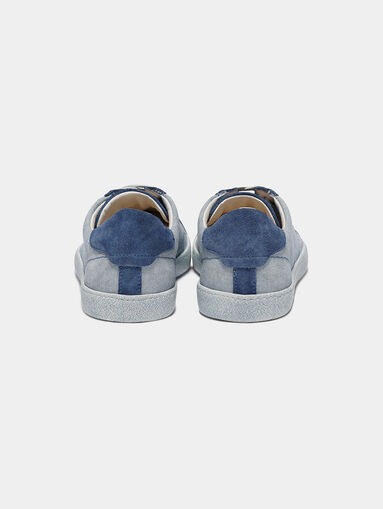 Blue sneakers with suede details - 4
