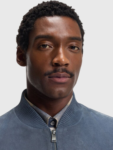 Suede jacket with logo detail - 5