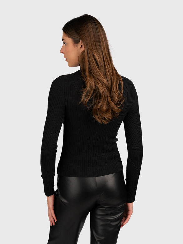 DALIA black polo collar shirt - 2