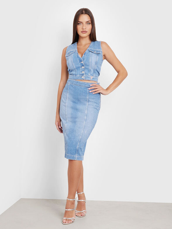 EVA denim vest with logo details - 2