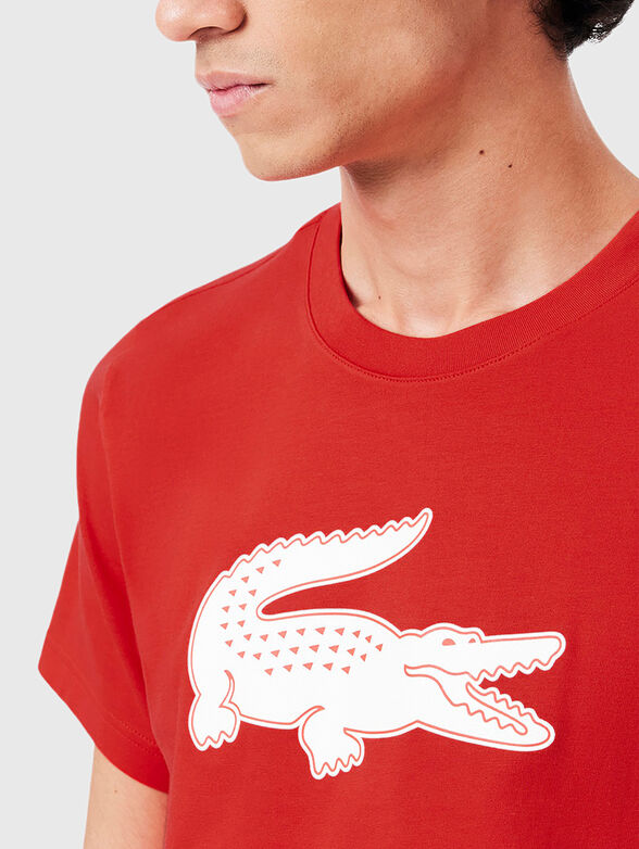 White T-shirt with contrasting logo print - 4