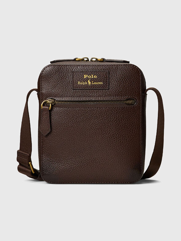 Leather crossbody bag with logo - 1