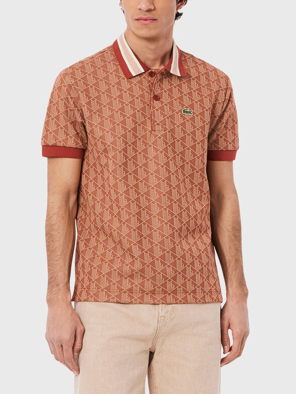 Polo shirt with accent collar in green - 1