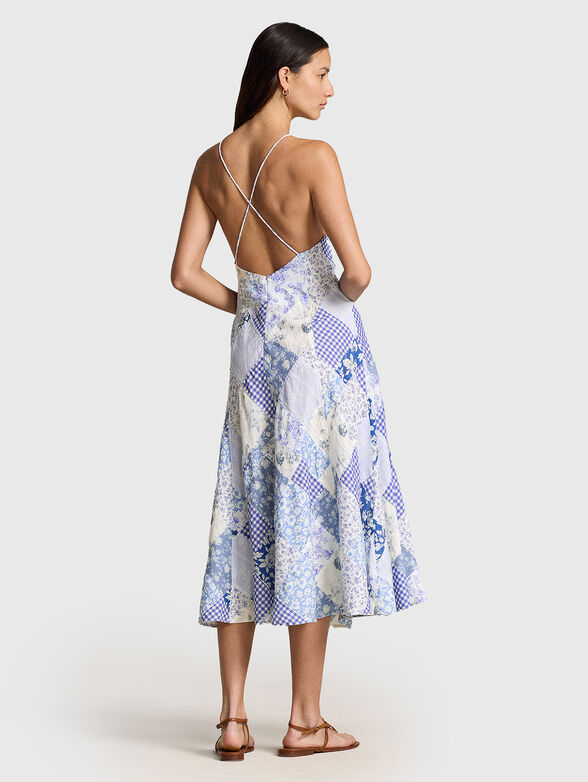 Patchwork V-neck dress - 2