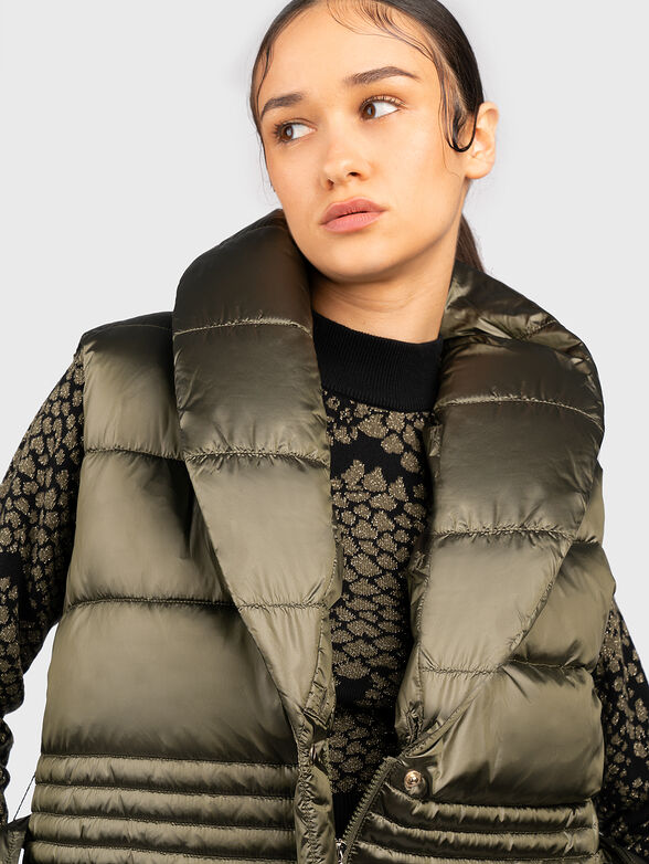 Padded vest with faux fur collar - 5