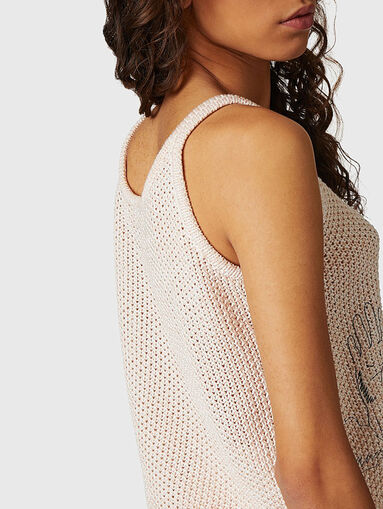 Cotton knit top with print - 4