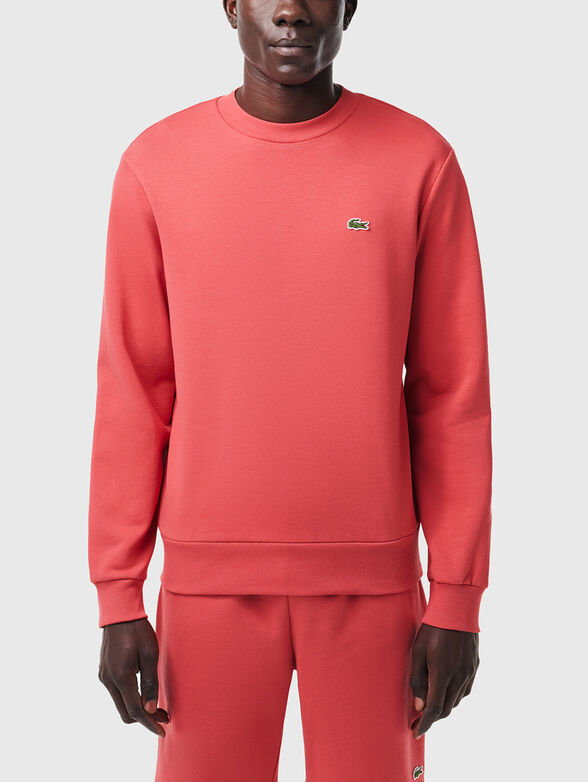 Cotton sweatshirt with logo in green - 1