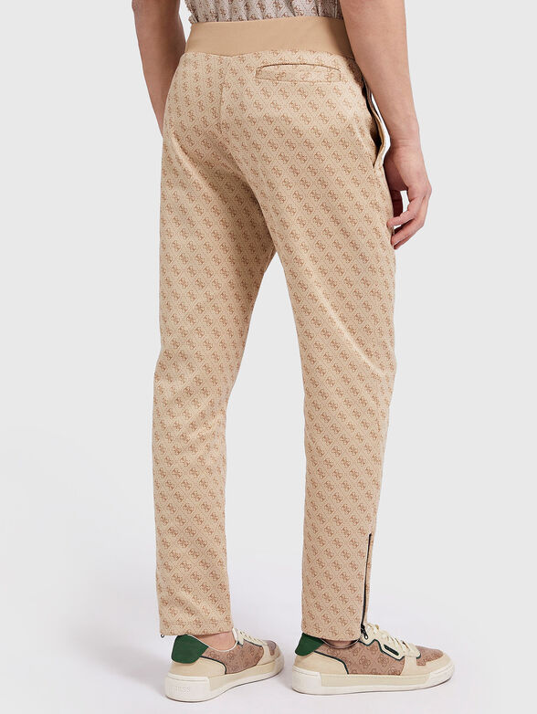 Monogram logo print sweatpants in beige - 2