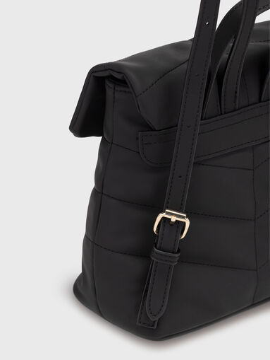 Black backpack with quilted effect - 4