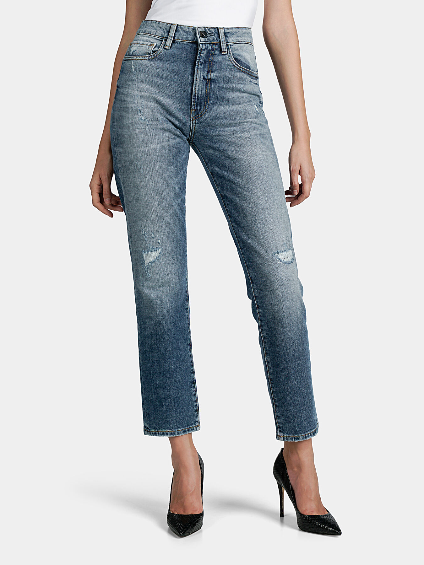 Guess cropped jeans hot sale
