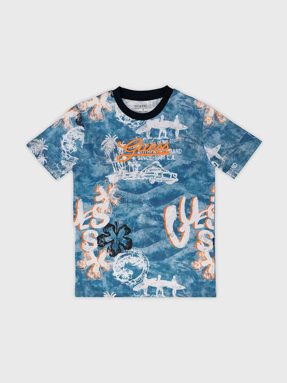 Оувърсайз тениска с принт и лого бредерия - 1