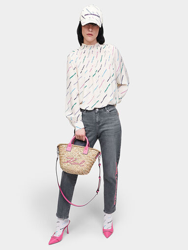 Grey jeans with contrasting logo detail - 5