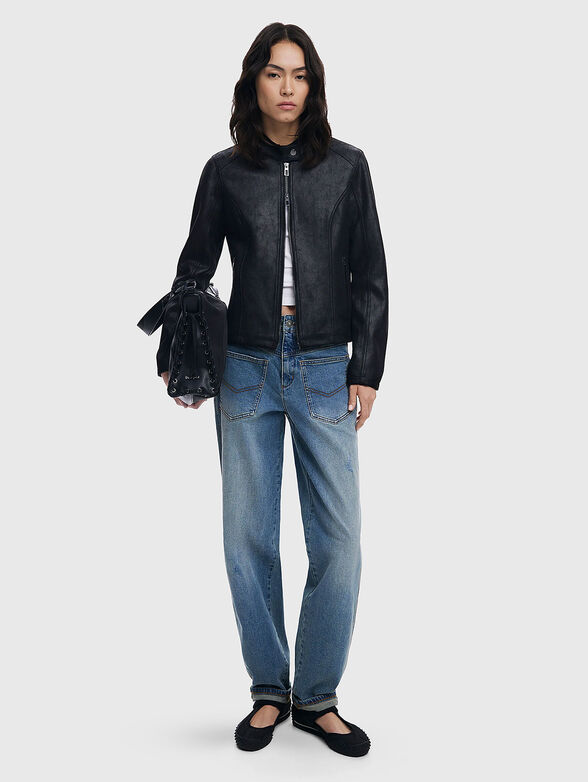 Eco leather jacket in black - 2