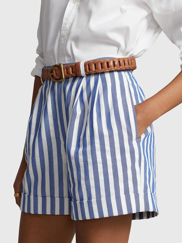 Striped cotton blend shorts - 3