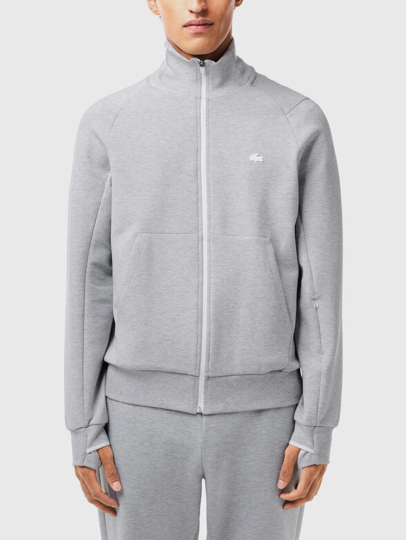 Cotton sweatshirt with zip - 1