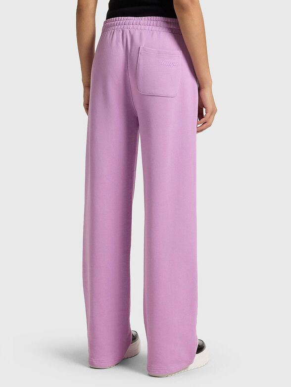 Cotton sports trousers with wide legs - 2