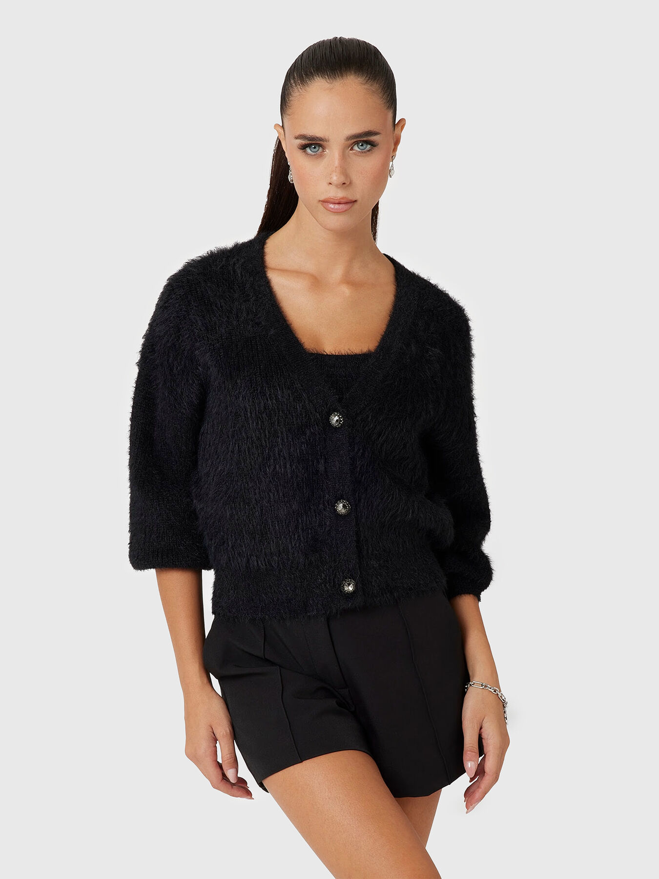 KEYLA black cardigan brand GUESS Globalbrandsstore en
