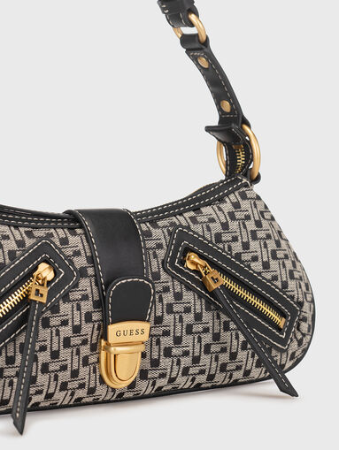 Shoulder bag with monogram print  - 4