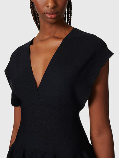 Black knitted dress with accent back - 4