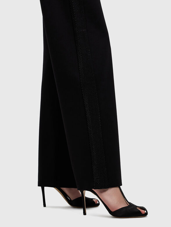 Viscose blend trousers with micro studs - 3