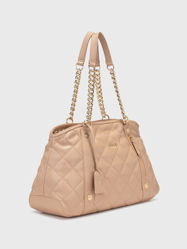 Large bag with capped effect in beige - 3