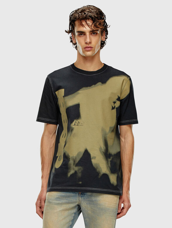 T-JUST-N13 black T-shirt with logo detail  - 1