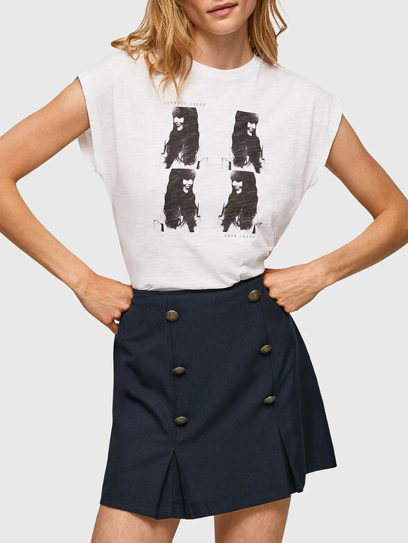 TAMARA white T-shirt with print - 1
