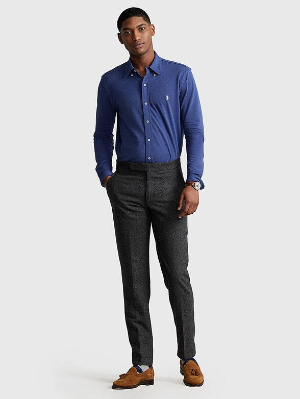 Dark blue cotton shirt - 2