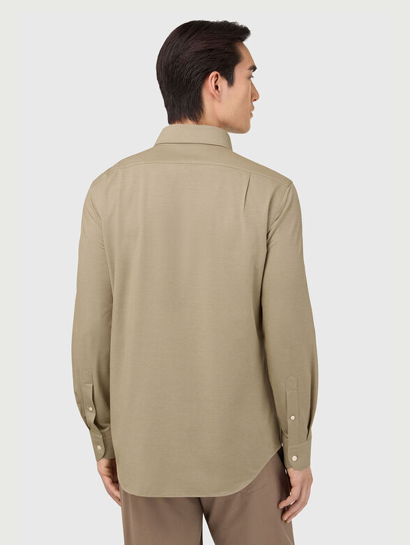 Beige cotton blend shirt - 2