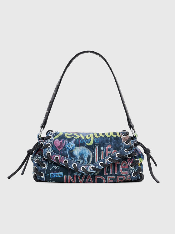 Малка дънкова чанта с лого - 1