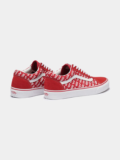 Red sneakers with logo prints - 3