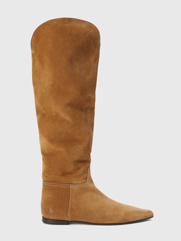 Beige suede boots - 1