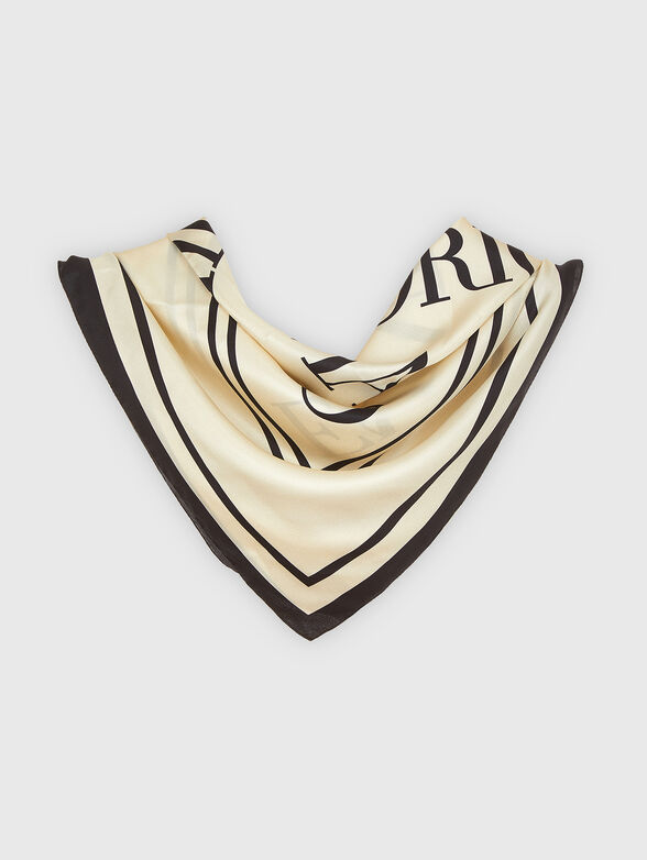 Silk scarf with contrasting print - 0