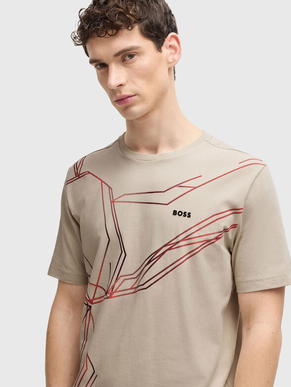 Cotton T-shirt with logo and print - 4