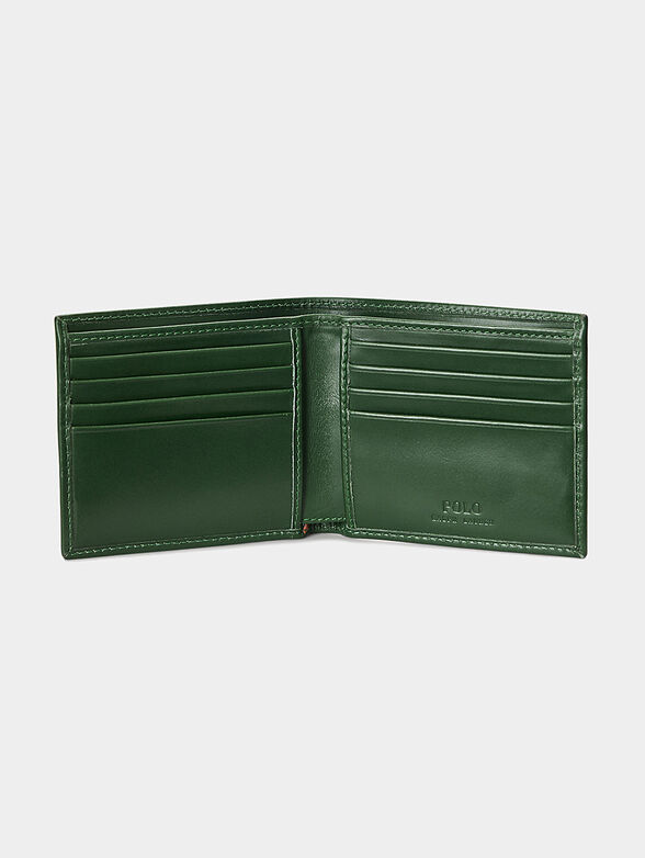 Polo Bear Leather wallet in green color - 2