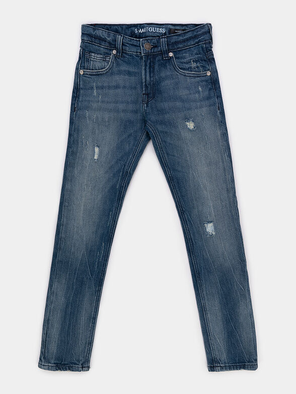 Skinny jeans with triangular logo patch - 1