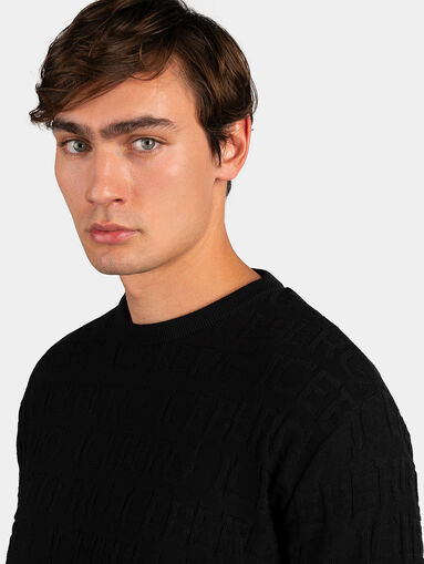Sweater with embossed logo texture - 5