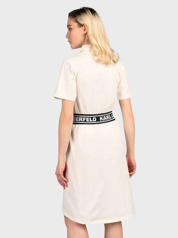 Cotton polo-shirt dress with logo detail - 3