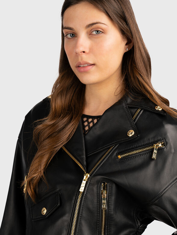 Cropped leather jacket - 6