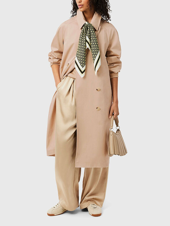 Beige double-breasted trench coat - 2