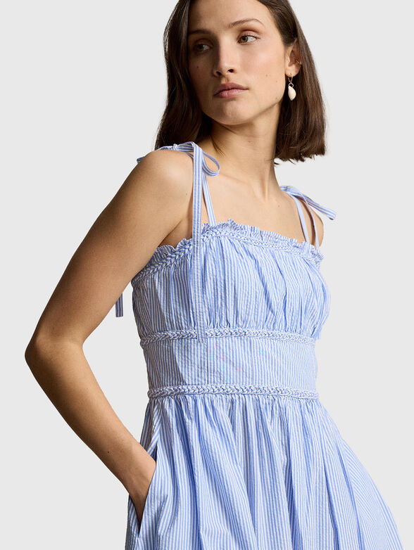 Midi cotton dress with pockets - 3