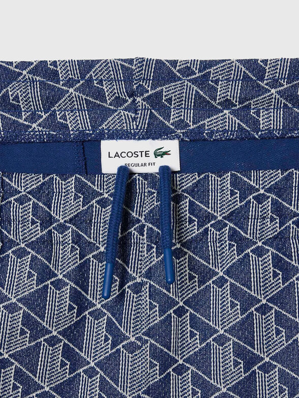 Brown sports trouser with monogram print - 4