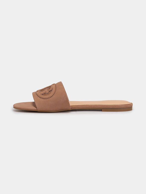TASHIA leather sandals in beige color - 4