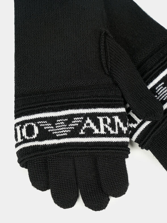 Wool gloves with logo lettering - 2