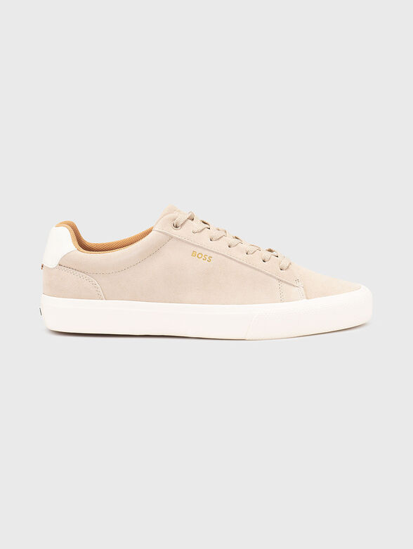 Sports shoes with logo in suede - 1