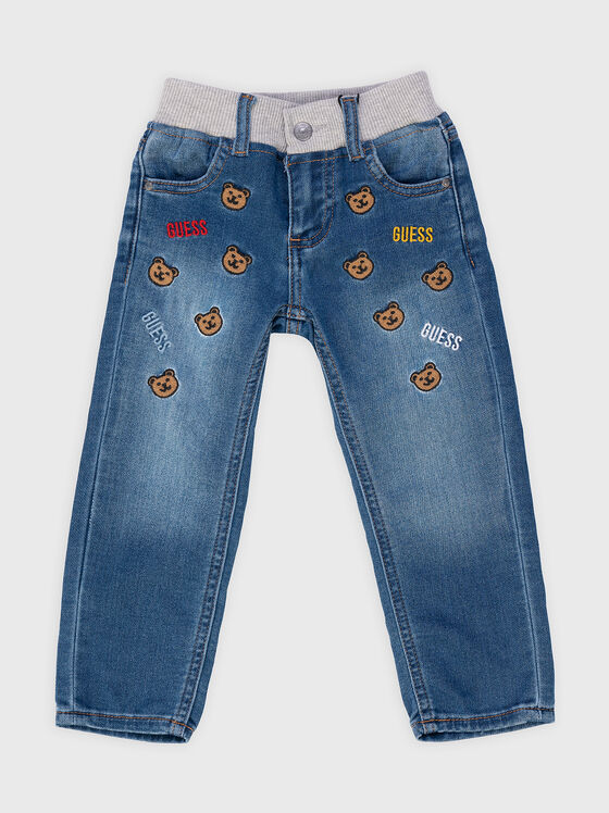 Blue jeans with embroidery - 1