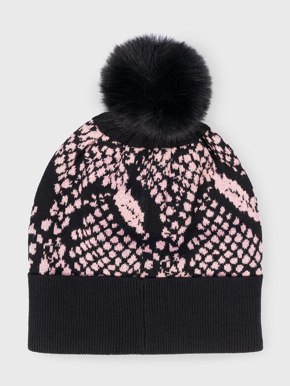 Knitted hat with animal print  - 2