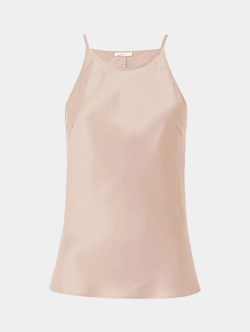 GLOSSY beige satin top - 3
