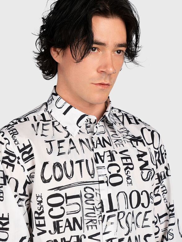 Cotton shirt with logo lettering - 4